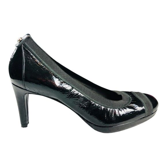 Stuart Weitzman Women's Black Patent Leather Pumps Size 8.5 Round Toe - Picture 1 of 9